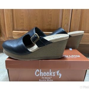 Buckle Cutout Mules Size 9